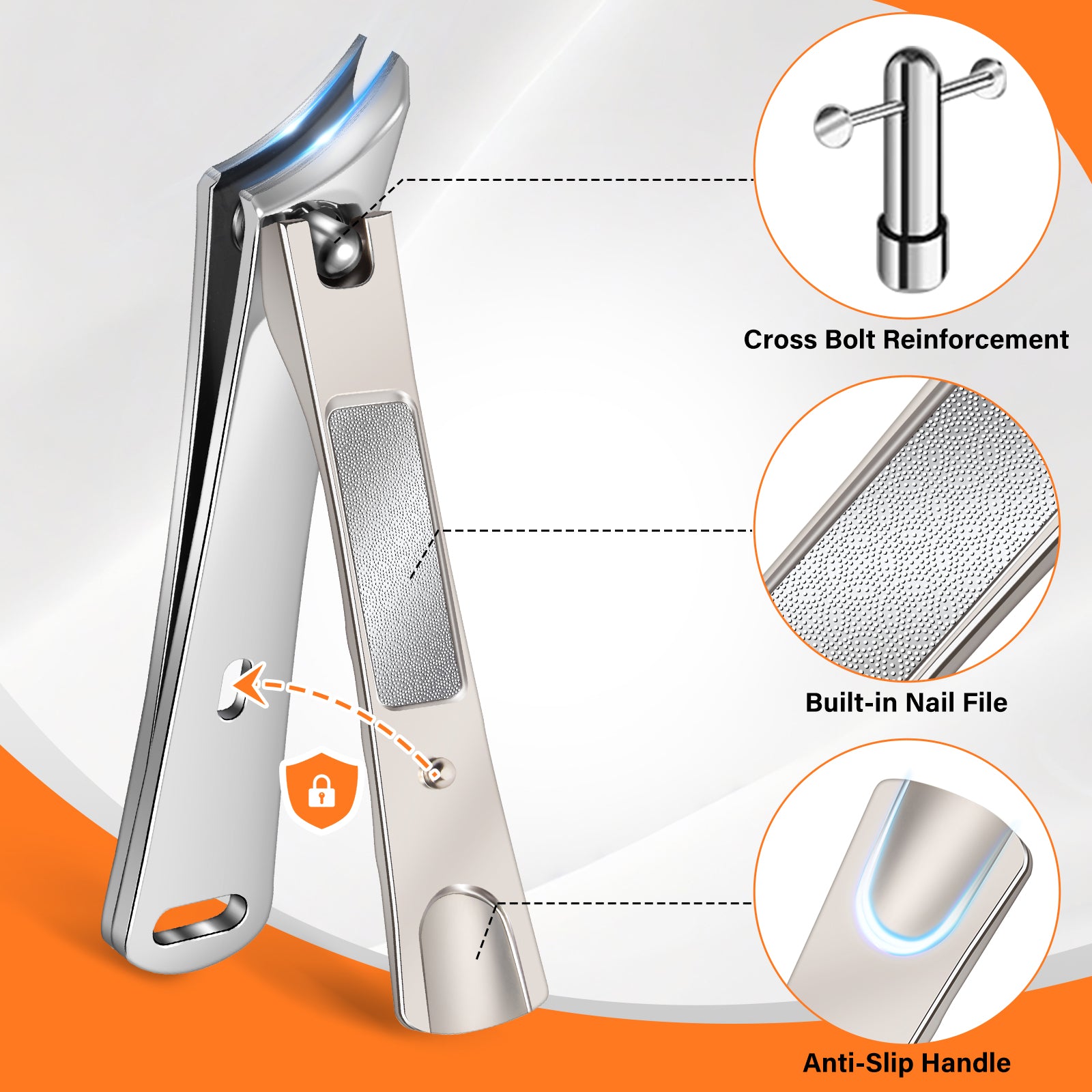 HANGWENG Edgy Angled Finger Nail Cutters for Adult