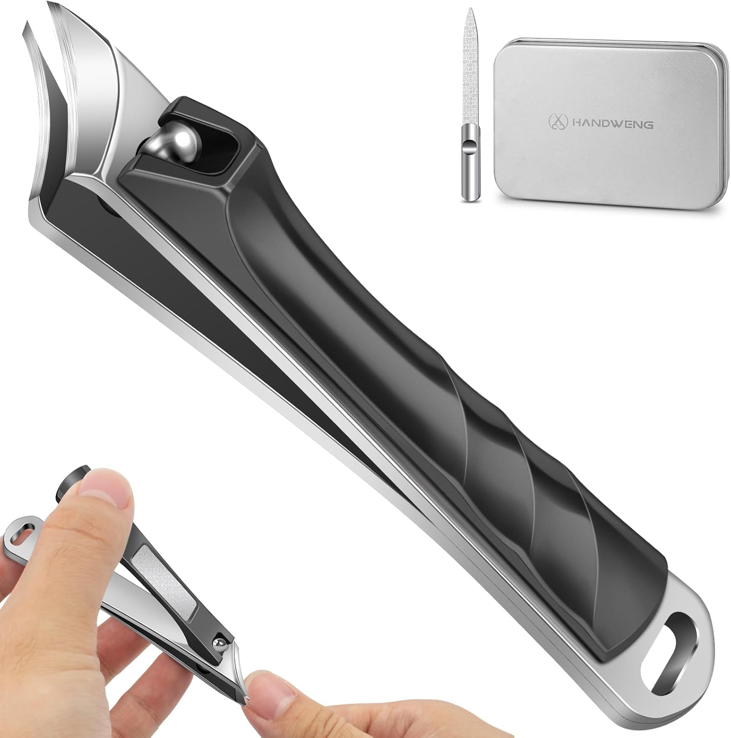 HANGWENG Edgy Abgewinkelter Fingernagelschneider für Erwachsene